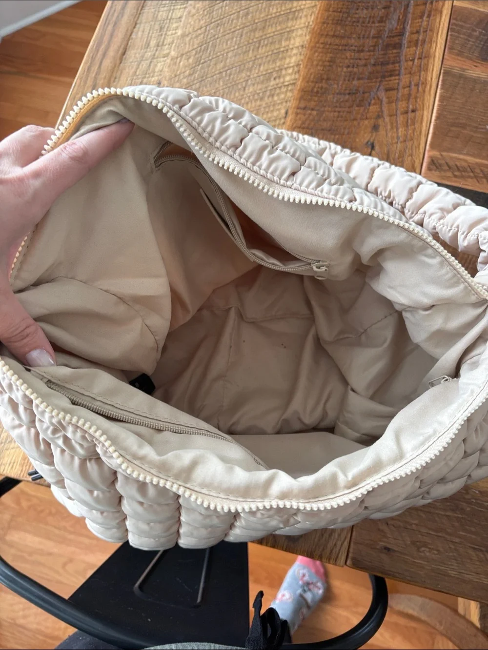 Free People Quilted Cream Shoulder Bag - Picture 4 of 4